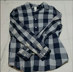 Gap Men's Large Long Sleeve Blue Buffalo Check Shirt